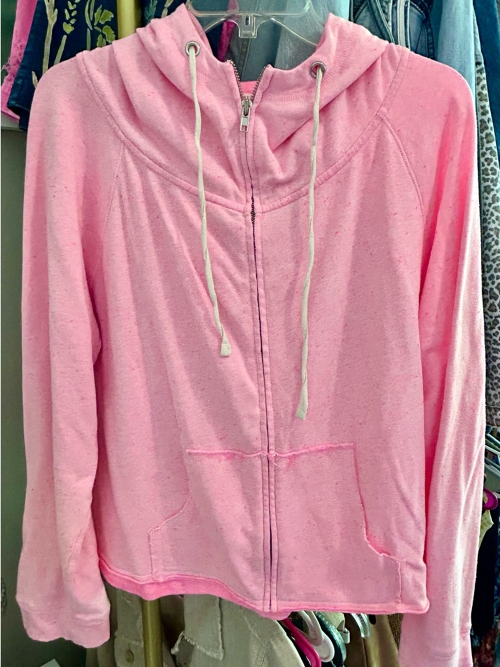 Victoria's Secret Heathered Pink Full-Zip Hoodie